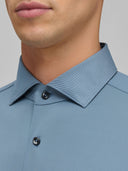 Shirt man xacus solid colour textured airforce blue_2