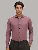 Shirt man xacus solid colour textured dark red_3