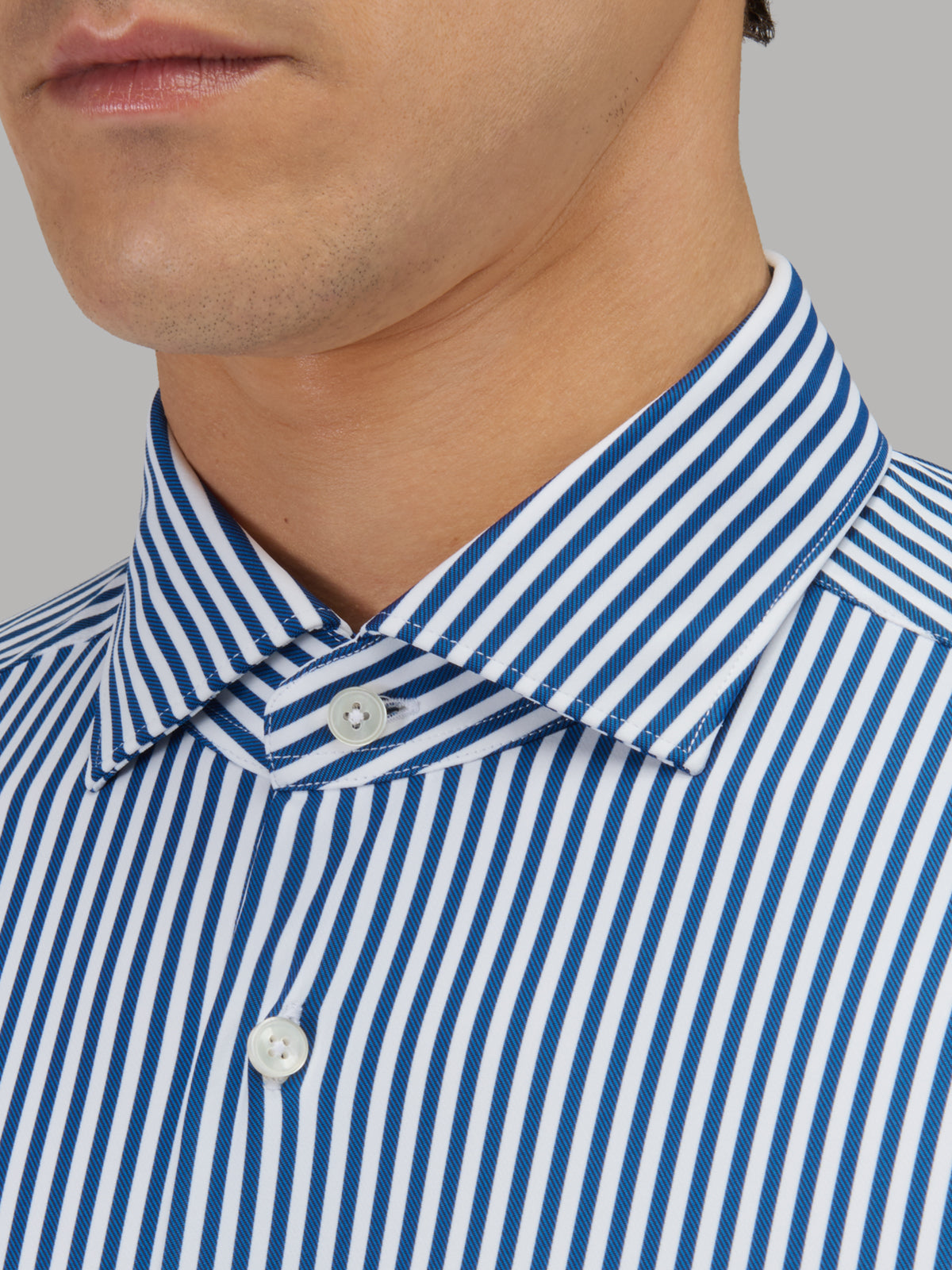 Shirt Collar Small Cutaway Stripe Twill Blue – Xacus