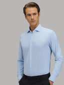 Shirt man xacus solid colour textured light blue_3