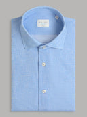 Shirt man xacus pattern textured light blue melange_1