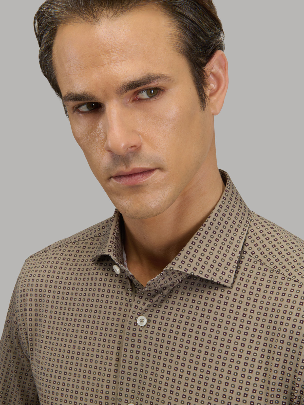 Shirt Collar Small Cutaway Pattern Textured Mud – Xacus