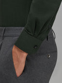Shirt man xacus solid colour textured dark green_5