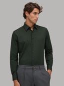 Shirt man xacus solid colour textured dark green_6