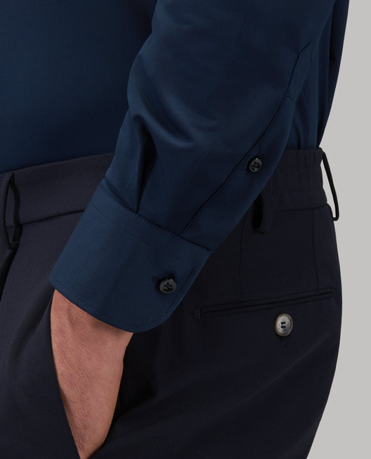 Shirt man xacus solid colour oxford navy blue_5