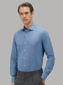 Shirt man xacus solid colour textured blue_3