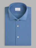 Shirt man xacus solid colour textured blue jeans_1