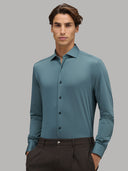 Shirt man xacus solid colour textured teal_3