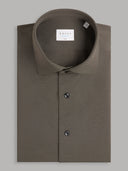 Shirt man xacus solid colour textured brown_1