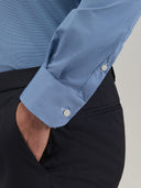 Shirt man xacus pattern textured navy blue_5