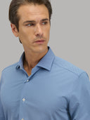Shirt man xacus pattern textured navy blue_7
