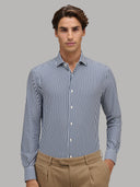 Shirt man xacus stripe oxford navy blue_3