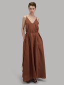 Dress woman xacus solid colour linen burnt umber_6