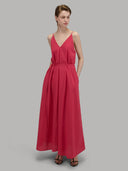 Dress woman xacus solid colour muslin red strawberry_1