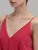 Dress woman xacus solid colour muslin red strawberry_2