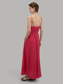 Dress woman xacus solid colour muslin red strawberry_3