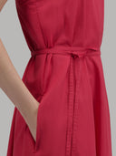 Dress woman xacus solid colour muslin red strawberry_5