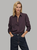 Shirt woman xacus solid colour textured deep purple_1