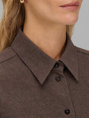Shirt woman xacus solid colour twill brown_2