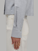 Shirt woman xacus solid colour twill grey melange_5
