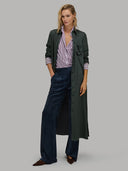 Pants woman xacus solid colour velvet navy blue_7