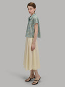 Pants woman xacus solid colour poplin yellow_6