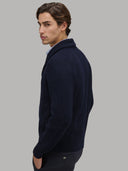 Sweater sweater xacus solid colour jersey navy blue_7