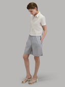 Pants woman xacus stripe linen blue_7