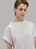 Blouse woman xacus solid colour seersucker white_5