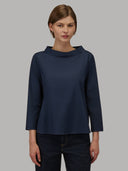 Blouse woman xacus solid colour poplin navy blue_1