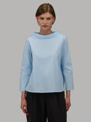 Blouse woman xacus solid colour poplin light blue_1