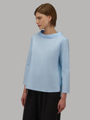 Blouse woman xacus solid colour poplin light blue_7