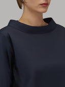 Blouse woman xacus solid colour poplin navy blue_2