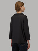 Blouse woman xacus solid colour poplin black_3