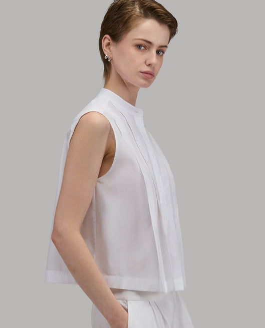 Shirt woman xacus solid colour poplin white_5