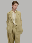 Dress woman xacus solid colour linen mustard_6