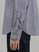 Shirt woman xacus stripe linen blue_5