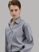 Shirt woman xacus stripe linen blue_7
