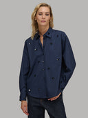 Shirt woman xacus solid colour poplin navy blue_1