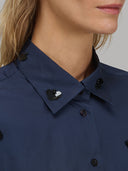 Shirt woman xacus solid colour poplin navy blue_2