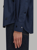 Shirt woman xacus solid colour poplin navy blue_5