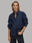 Shirt woman xacus solid colour poplin navy blue_6