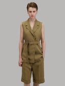 Pants woman xacus solid colour linen mud_6