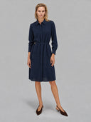 Dress woman xacus solid colour viscose navy blue_1