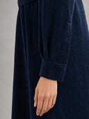 Dress woman xacus solid colour viscose navy blue_5