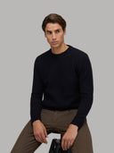 Sweater sweater xacus solid colour jersey navy blue_7