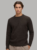 Sweater sweater xacus solid colour jersey brown melange_3