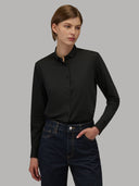 Shirt woman xacus solid colour twill black_1
