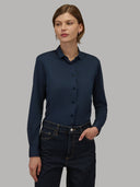 Shirt woman xacus solid colour oxford dark blue_7