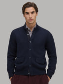 Sweater sweater xacus solid colour jersey navy blue_3